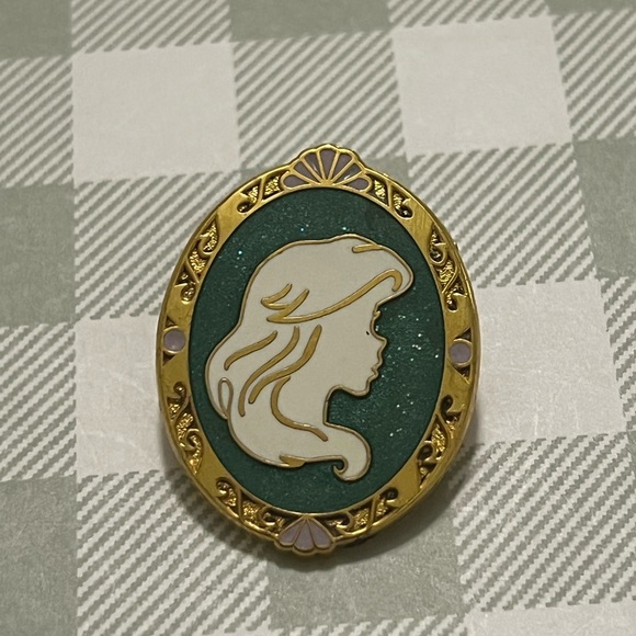 Disney Gold and Teal Little Mermaid Silhouette Brooch - Picture 2 of 5